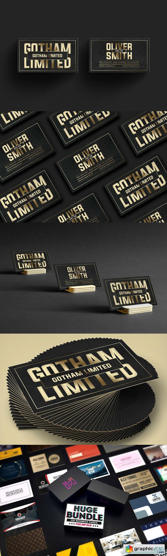 Gold And Black Business Card 2032923