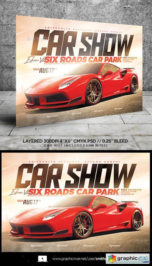 Car Show Extreme V2 Flyer - Horizontal