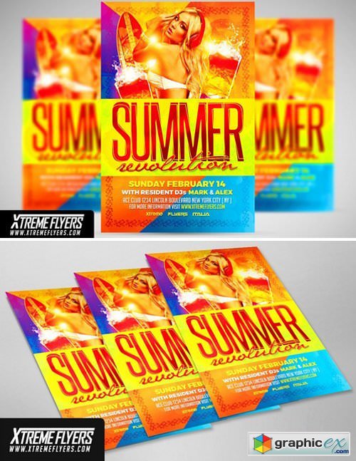 Summer Party Flyer Template 1811034