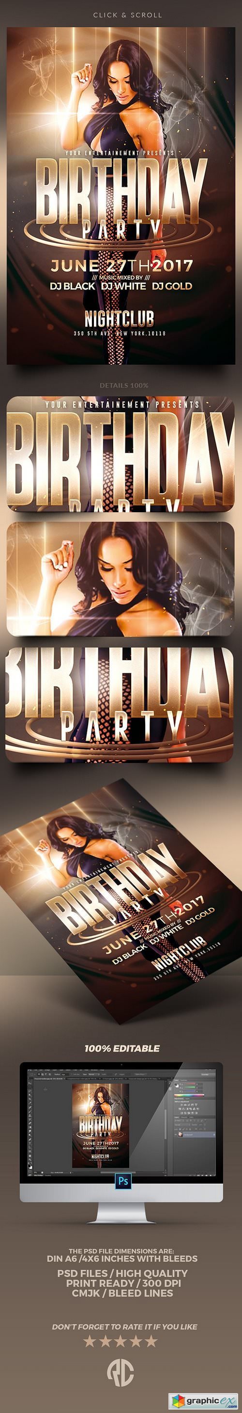 Birthday Party - Flyer Template