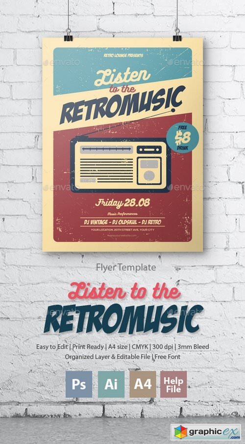 Listen to the RetroMusic Flyer/Poster