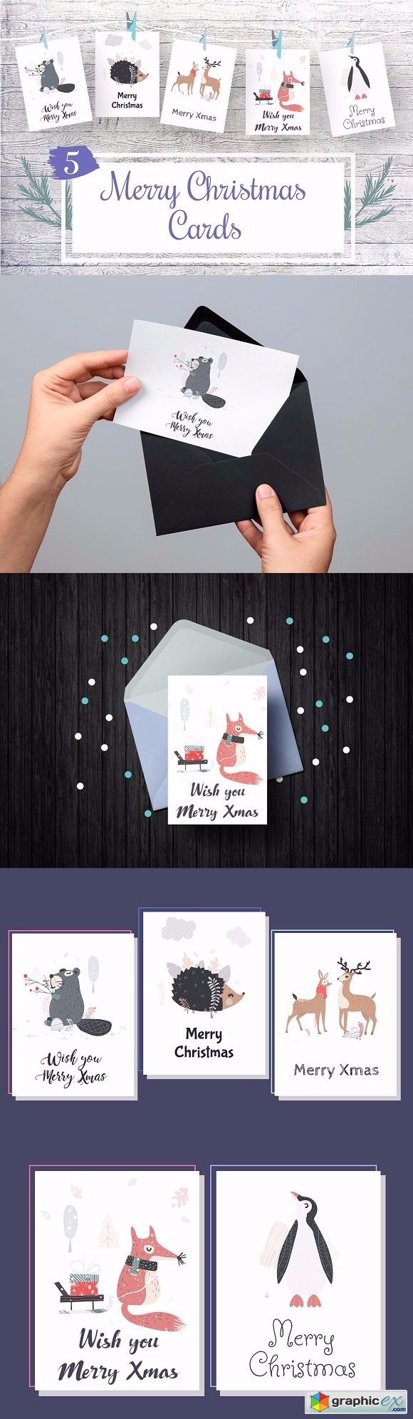 5 Merry Christmas Cards