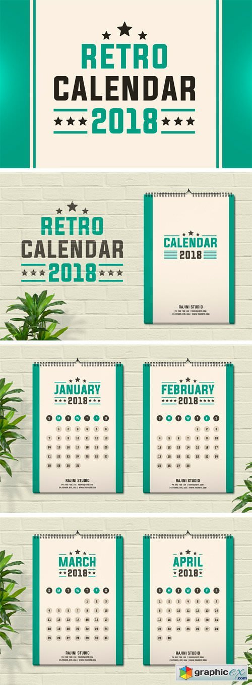 Retro Calendar 2018