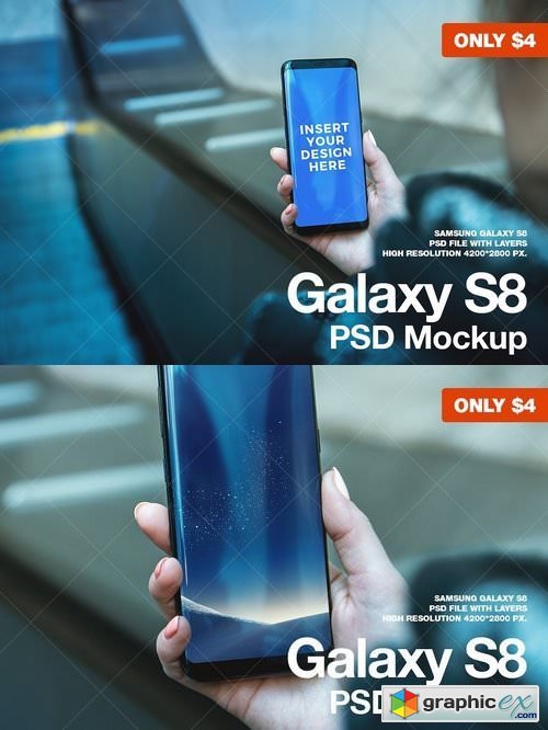 Android, Galaxy S8 PSD Mockup