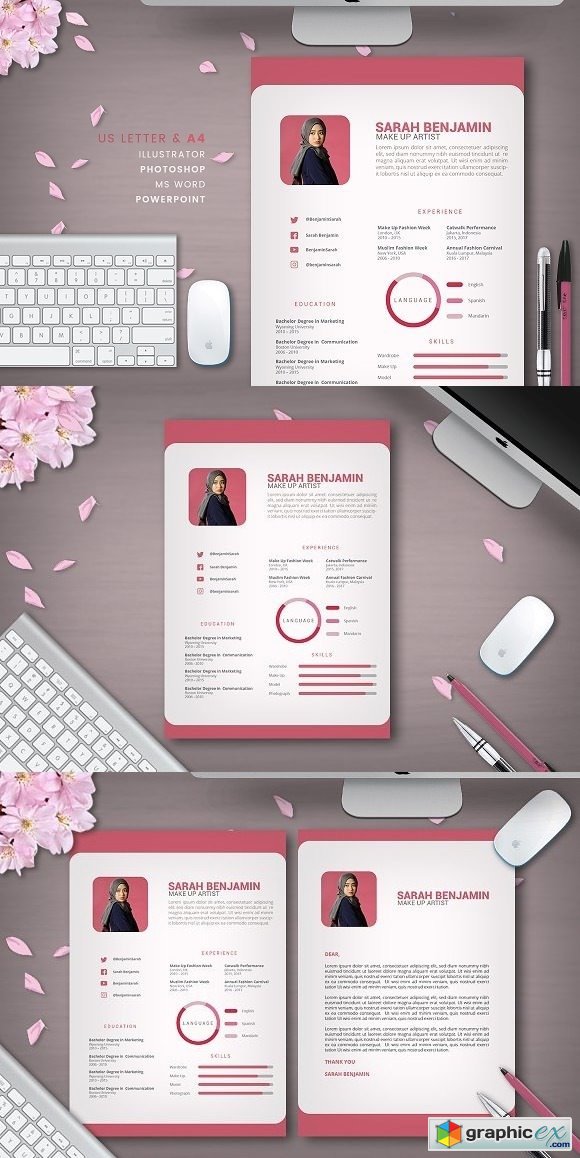 Clean Pink Resume 2 pages