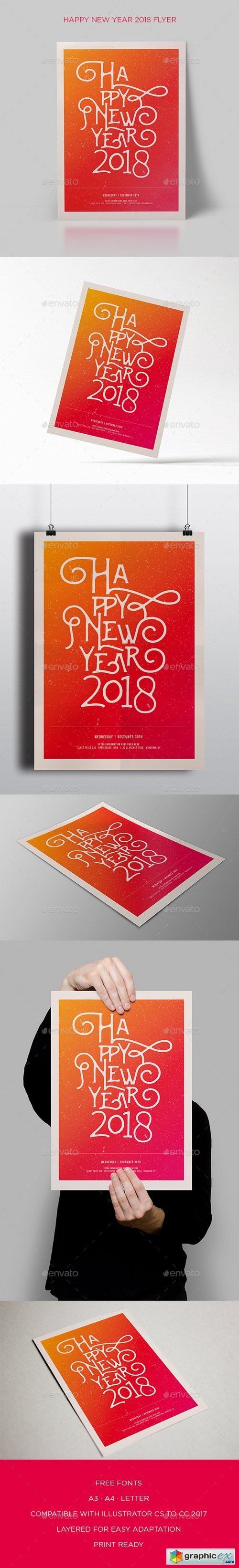 Happy New Year 2018 Flyer