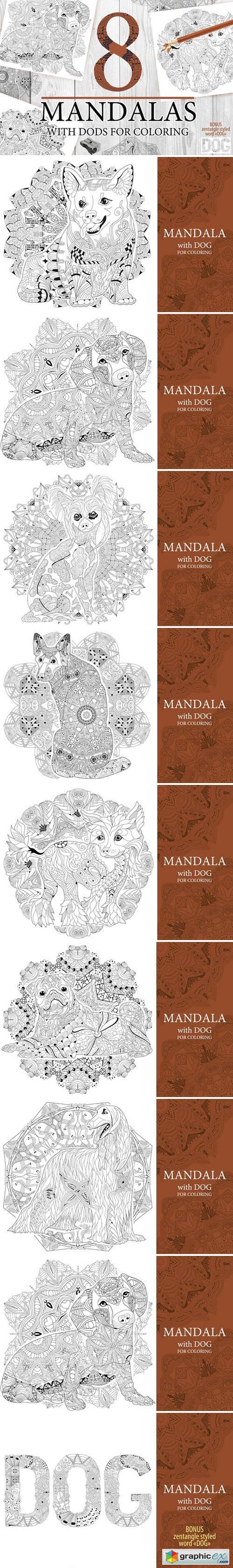 Mandalas with dogs