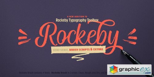Rockeby Brush Font Family - 4 Fonts