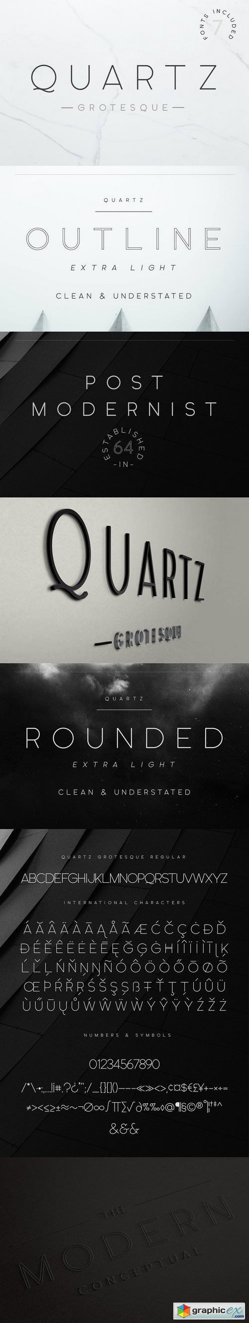 Quartz Grotesque - 7 Font Styles