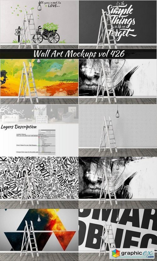 Wall Mockup - Sticker Mockup Vol 426
