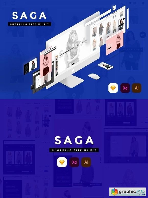 SAGA Creative Shopping site UI Kit