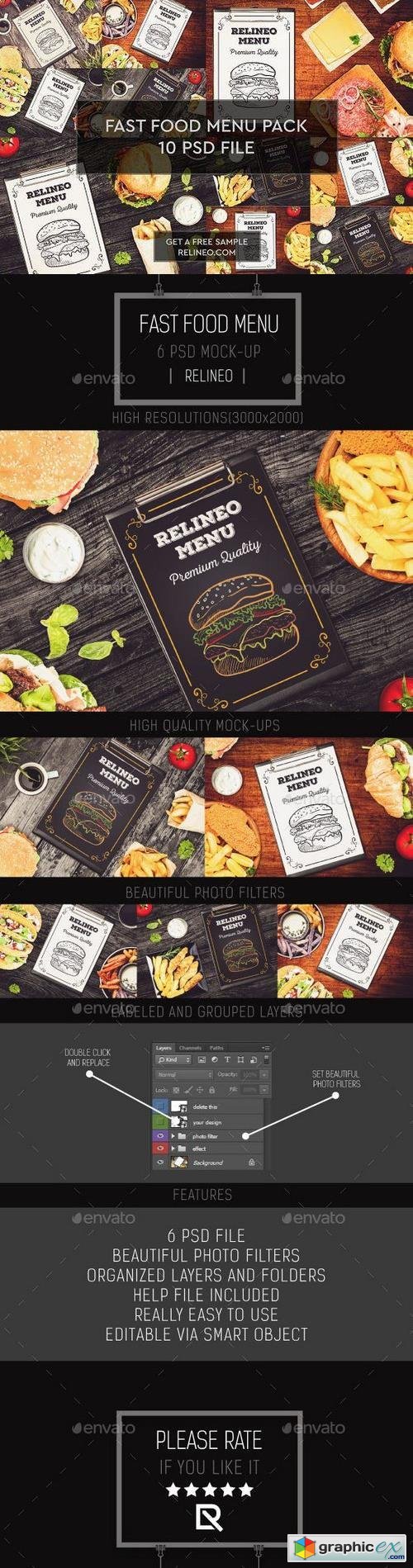 Fast Food Menu Mock-up Pack Vol.1 Updated !