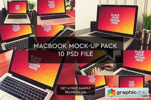 MacBook Mock up 10 PSD Pack