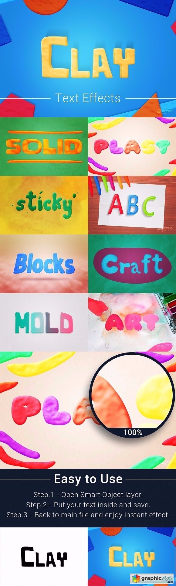 Modelling Clay Text Effects Mockup