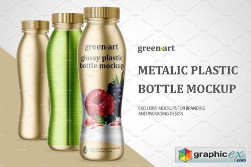 Metallic Plastic Bottle Mockup