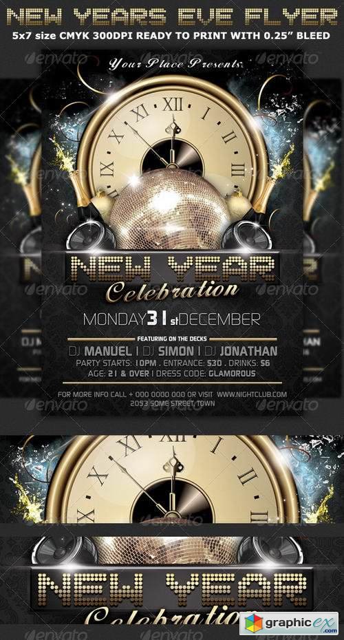 New Years Eve Party Flyer Template 3476614