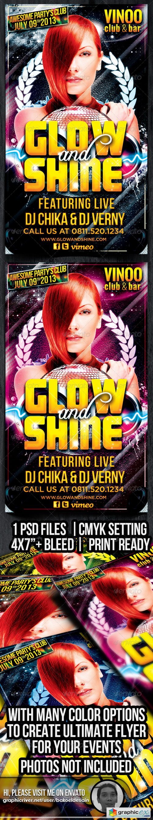 Glow and Shine Party Flyer 4827379