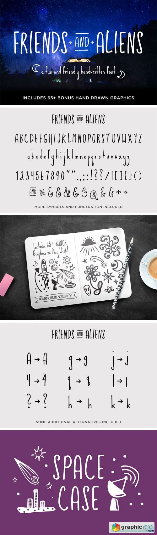 Friends and Aliens Font