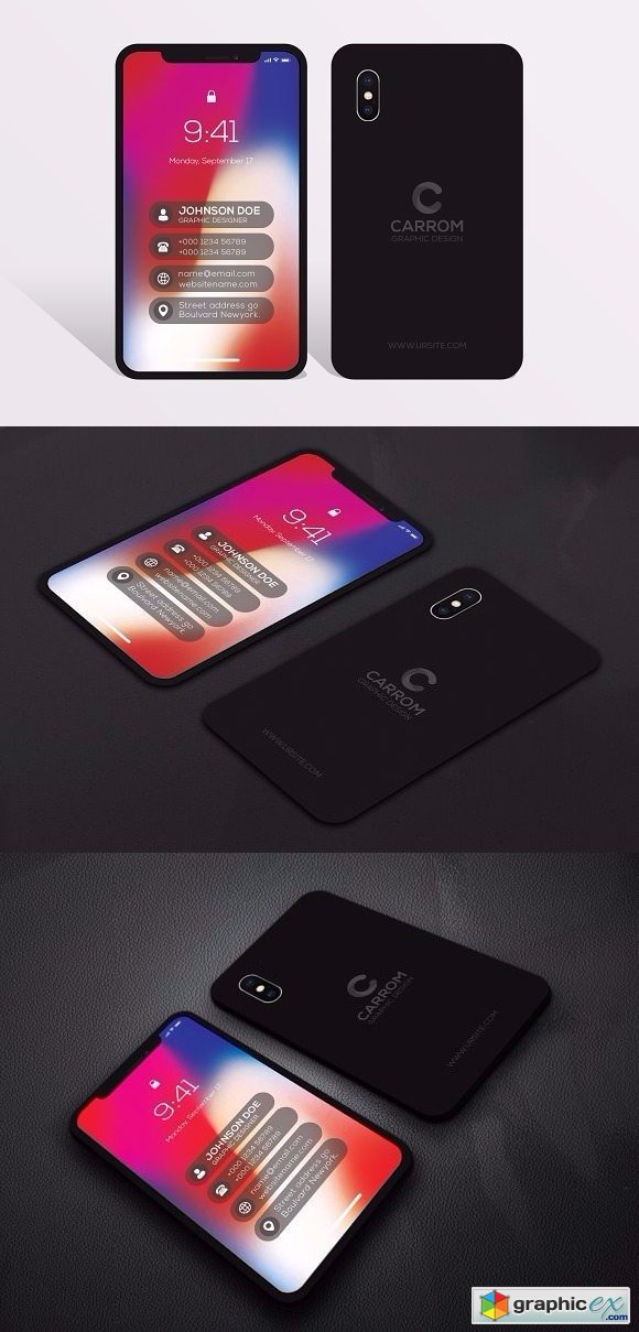 Iphone X Business Card Free Download Vector Stock Image Photoshop Icon