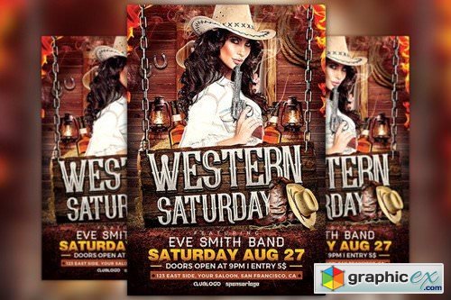 Western Saturday Flyer Template