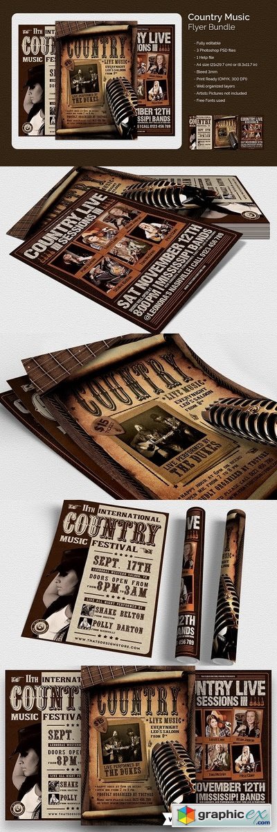Country Music Flyer Bundle