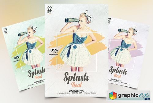 Splash Beat - PSD Flyer Template