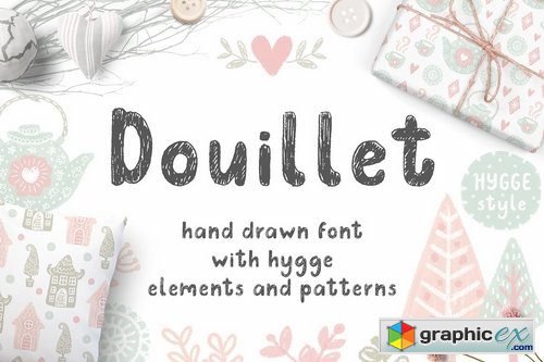 Douillet Font with Hygge Clipart!