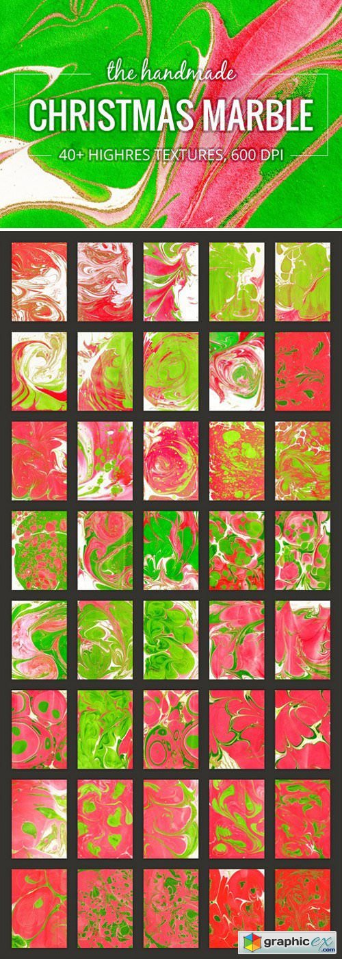 Christmas Marble. 40+ Textures Pack