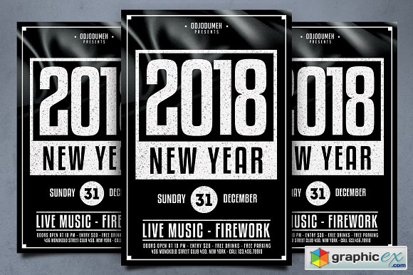 New Year Flyer Template 2096116