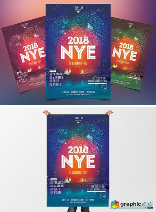 2018 NYE Eve - PSD Flyer Template