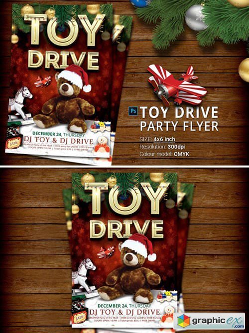 Toy Drive Party Flyer
