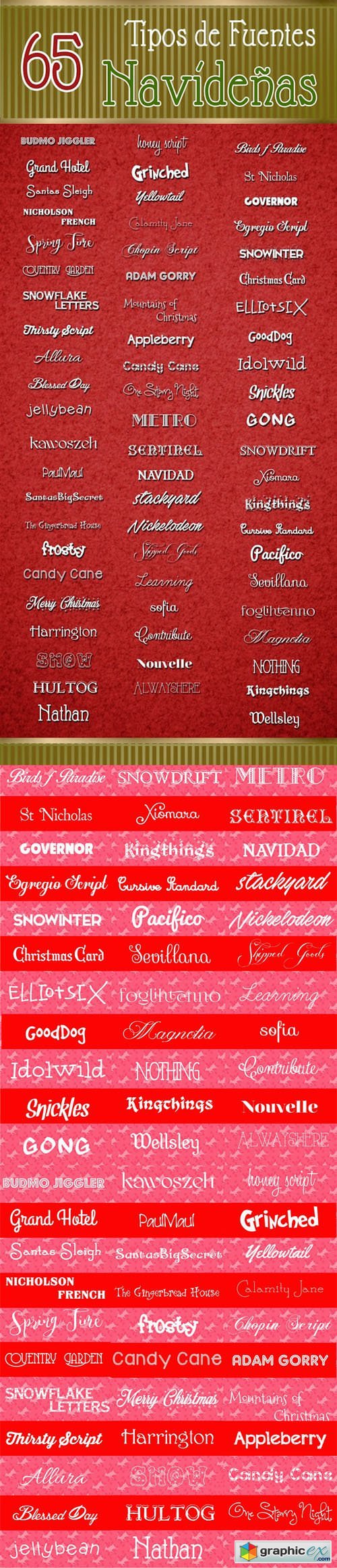 65 Fonts for Christmas & New Year