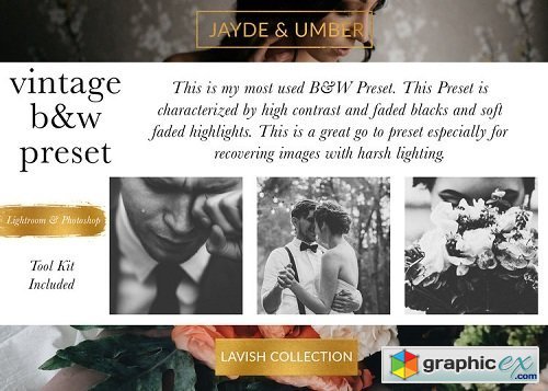 JAYDE & UMBER Photography - Vintage B&W LR & ACR Presets