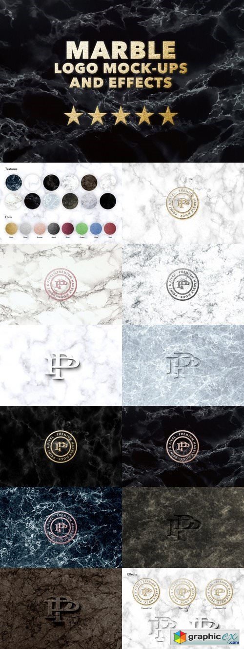 Marble logo effects mock + textures