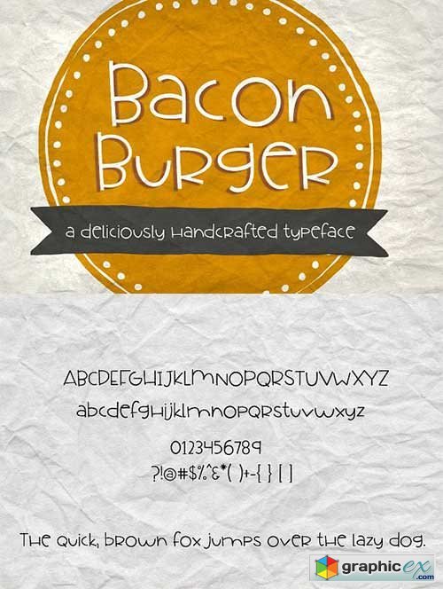 NEW Font Bacon Burger
