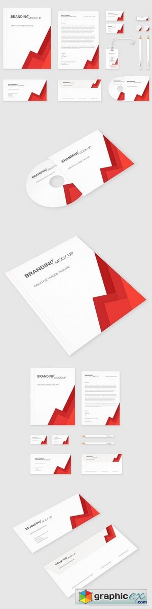 Brand Identity Set Material Red