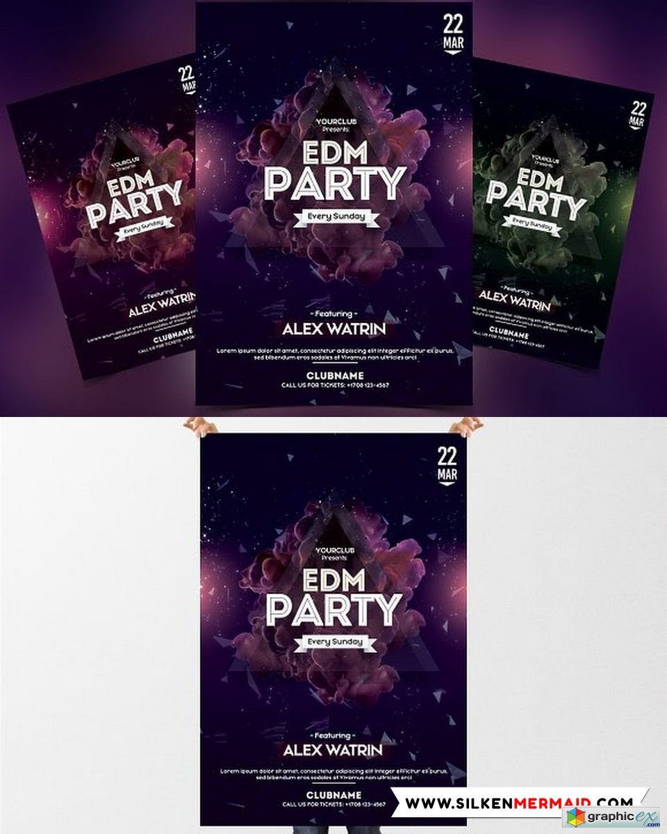 EDM Party - DJ PSD Flyer Template