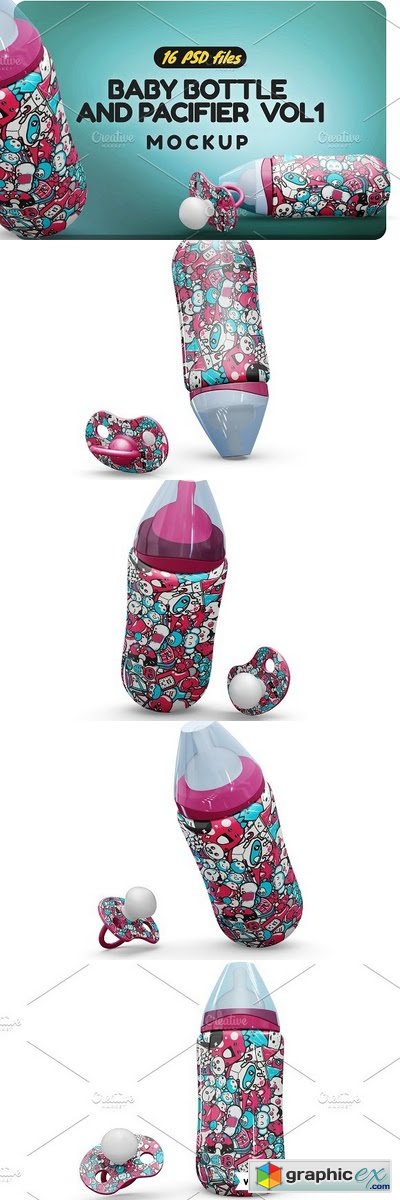 Baby Bottle and Pacifier Vol1 Mockup