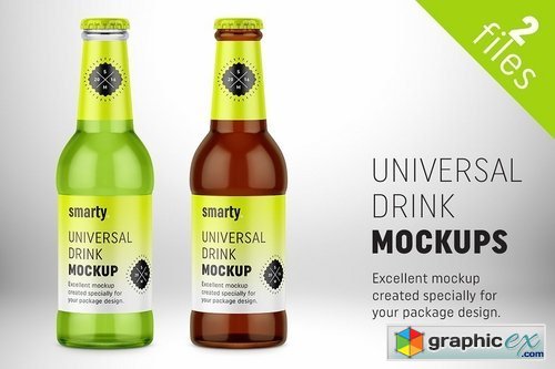 Universal drink bottles mockup