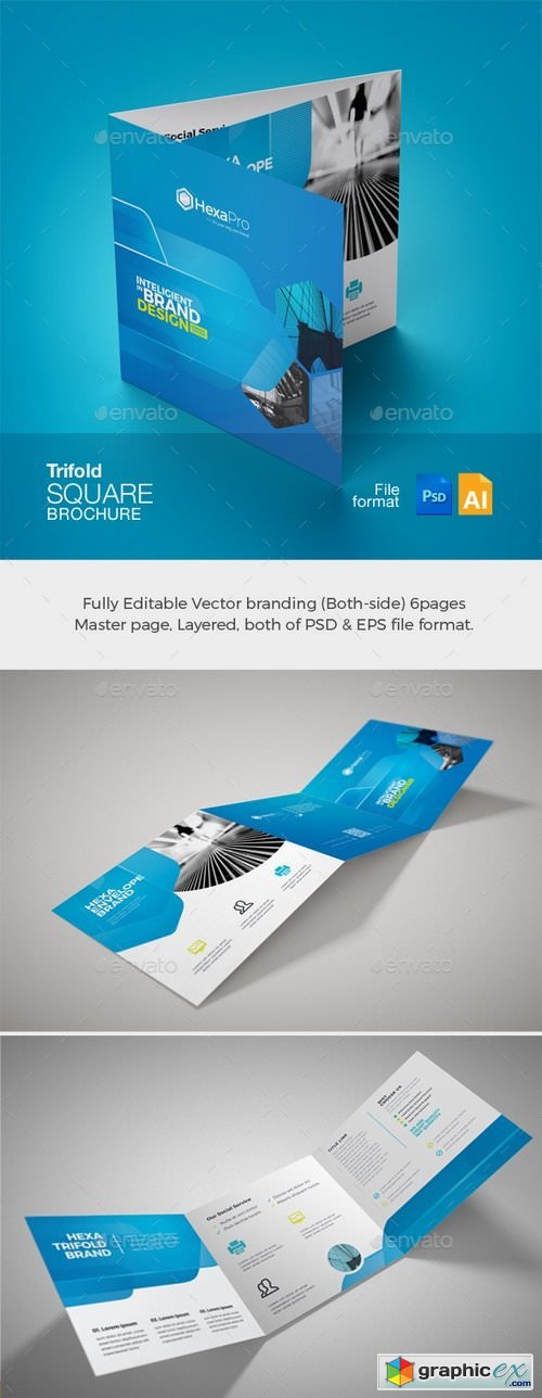 Corporate Business Square TriFold Brochure 21091939