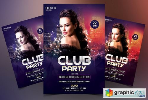 Club Party - DJ PSD Flyer Template