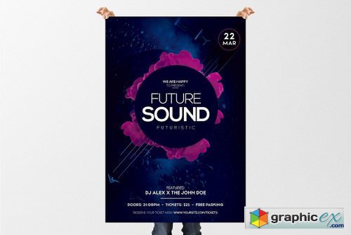 Futuristic Sound - Event PSD Flyer