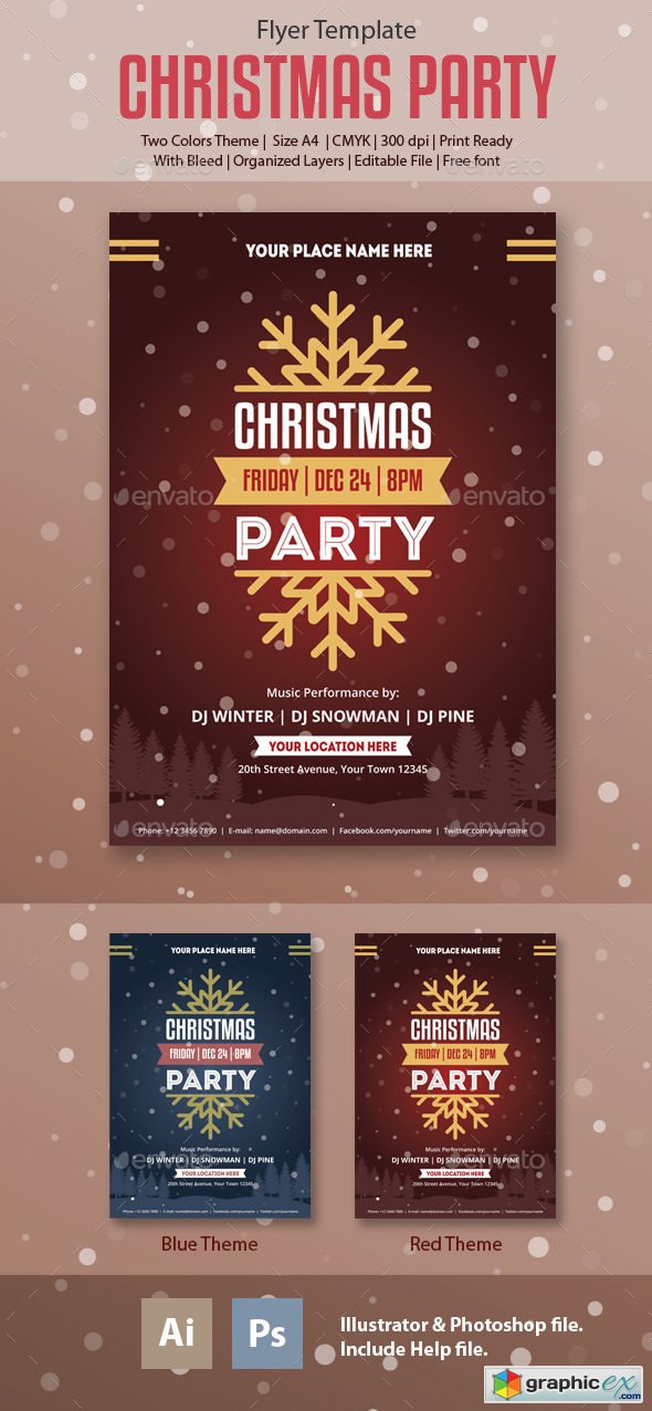 Christmas-Party Flyer Template 13935849