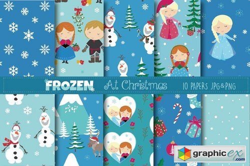 Frozen at christmas paper
