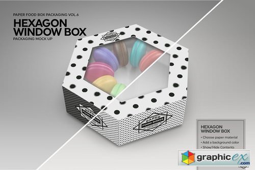 Hexagon Window Box MockUp