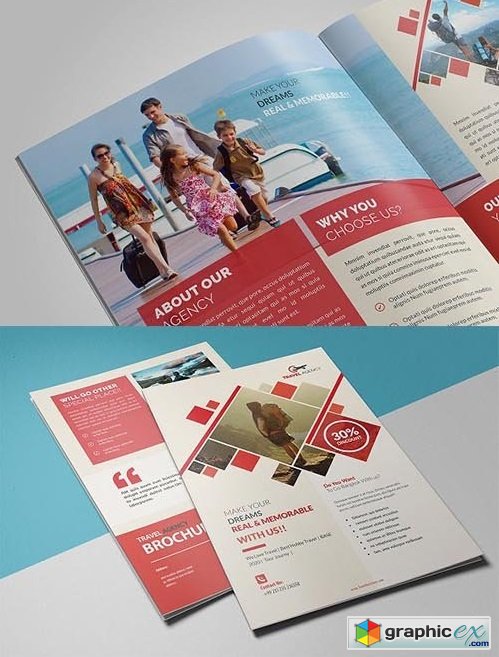 Travel Bi-Fold Brochure Template