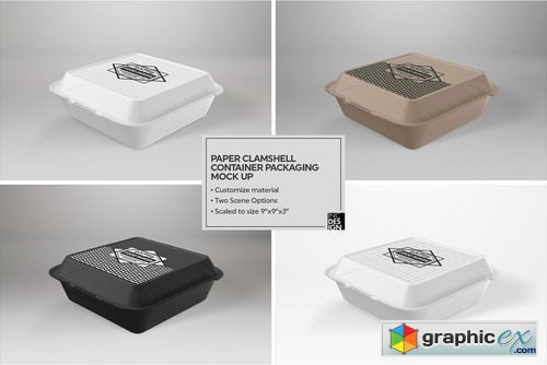 Paper Clamshell Packaging Mock Up