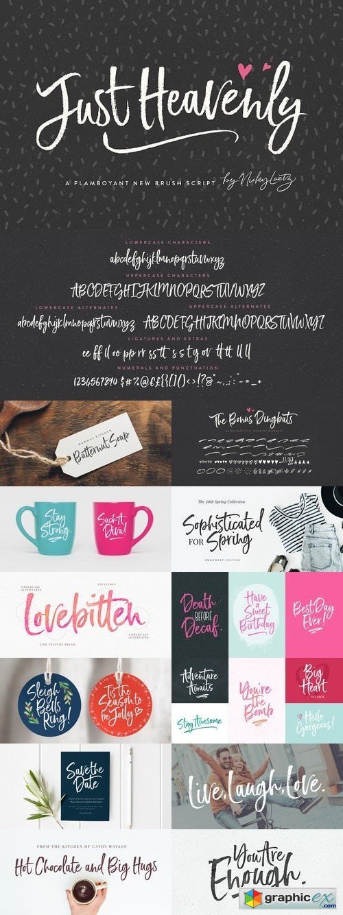 Just Heavenly Brush Font Extras