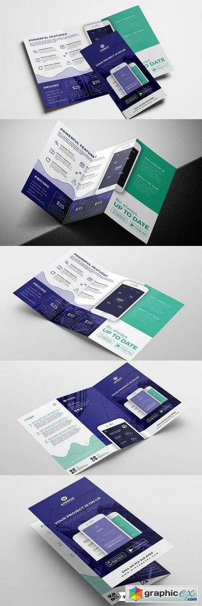 Mobile App Trifold Brochure Template 1902836
