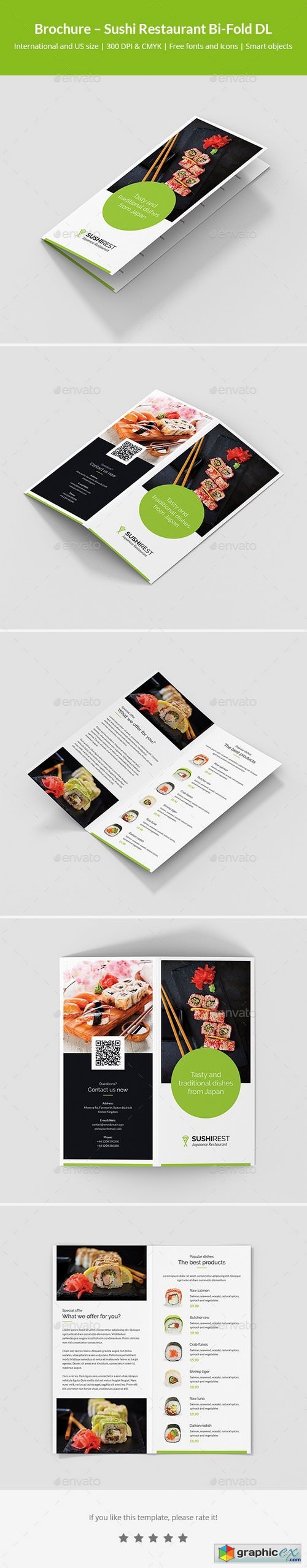 Brochure  Sushi Restaurant Bi-Fold DL
